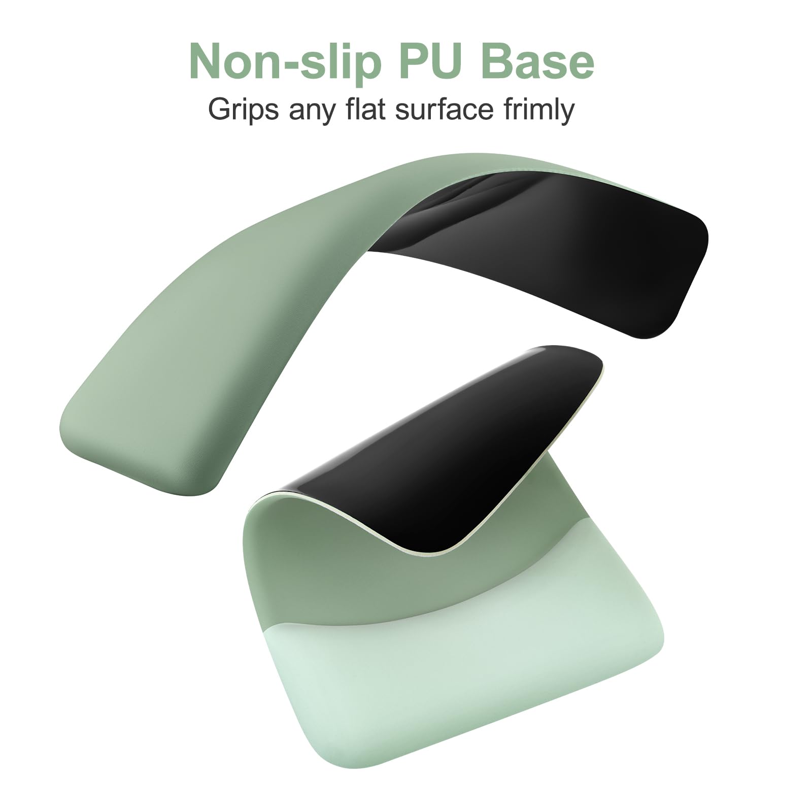 MOSISO Juego Alfombrilla Ratón Teclado,Ayuda Ratón Juego&Muñequera Rectangular Teclado&Mousepad con Muñequero&Coaster,Mousepad Ergonomía Non-Slip&Easy Typing Pad con Memory Foam Curvado,Verde Antiguo
