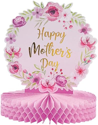 Fun Express Mother’s Day Centerpiece – Elegant Floral Table Decor for Mother’s Day Celebrations Spring Parties Special Occasions – Dining Table or Event Decor for Mom – 1 Piece - Red image 4