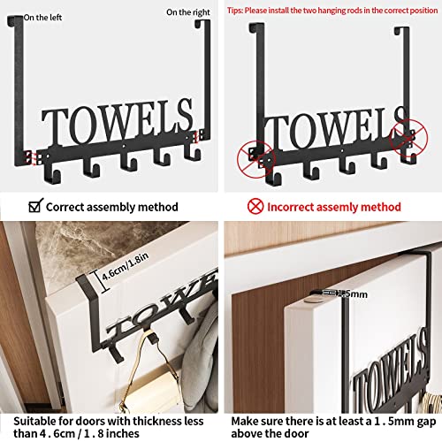 Joyoldelf Over Door Hooks Hanger, Door Hooks Without Drilling, Door Hanger for Hanging Coats Towels, Hats, Clothes - Image 4