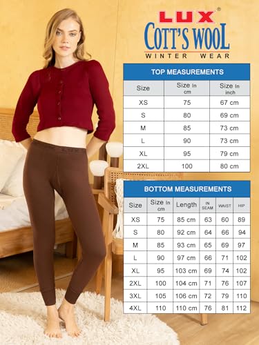 Image of Lux Cottswool Women's Upper and Lower Thermal Set | Thermal Set for Women