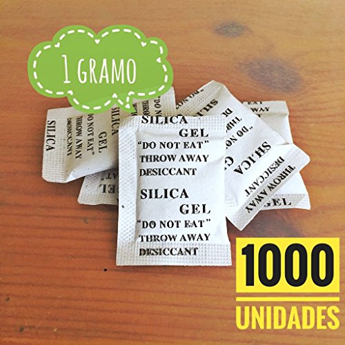 Sílica gel | 1000 x 1g | Bolsas desecantes | Productos Antihumedad BOLASECA | Deshumidificador | (Envíos sólo España peninsular)