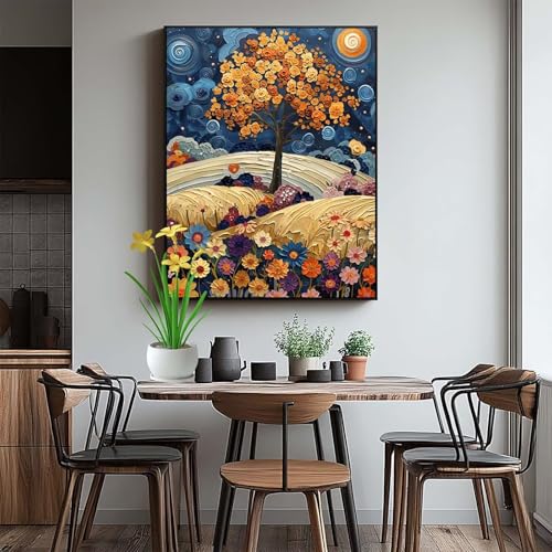 Cadeau 100x135cm Diamond Painting Arbre et Ciel Étoilé : Le Kit Créatif Idéal pour Adulte - 3