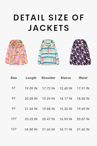 Nowpith Girls Lightweight Quarter-Zip Jacket Wind- And Water-Resistant Hooded Pullover Jacket For Toddler & Kids,6-7Y #TOP2