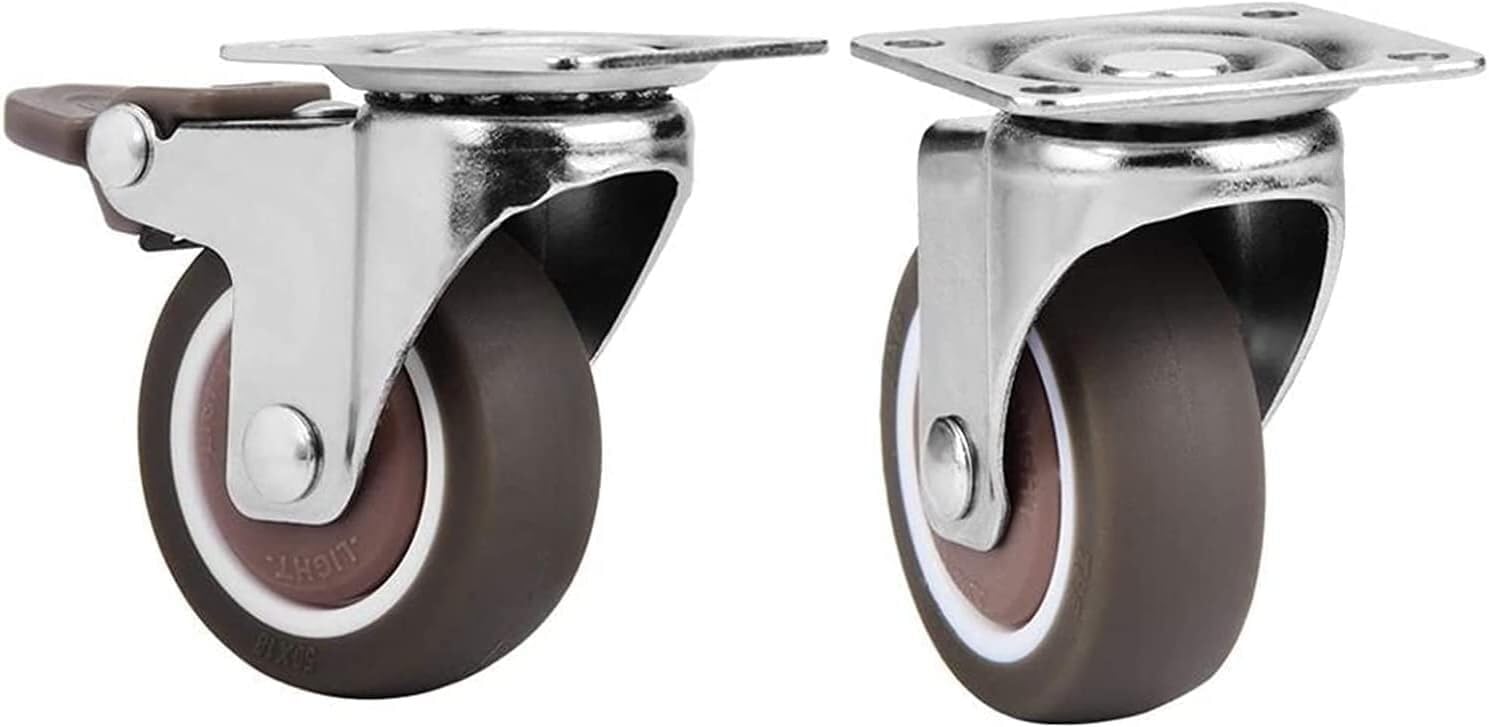 Roues de chaise bureau 4 pièces roulettes robustes de 2 pouces avec freins intégrés