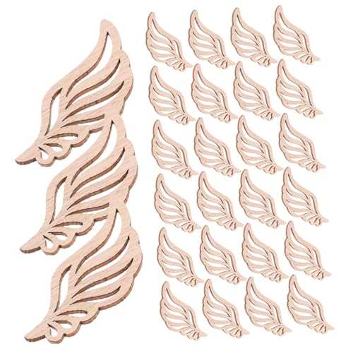 NUOBESTY 50stücke Teiliges Holzengel-flügel Bastelset Aus Naturholz...