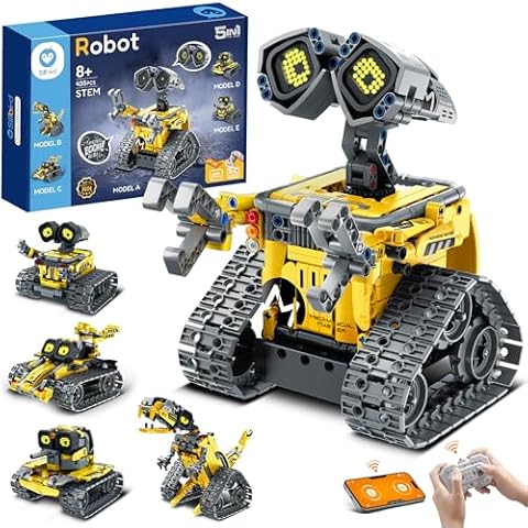 Sillbird STEM Robot Building Kit Toys for Boys Ages 8-13, Remote&App-Controlled 5in1 Robot Educational Coding Technic Set for Kids, Xmas Gifts for Boys Girls Aged 8 9 10 11 12 13+ (435 Pieces) Cover