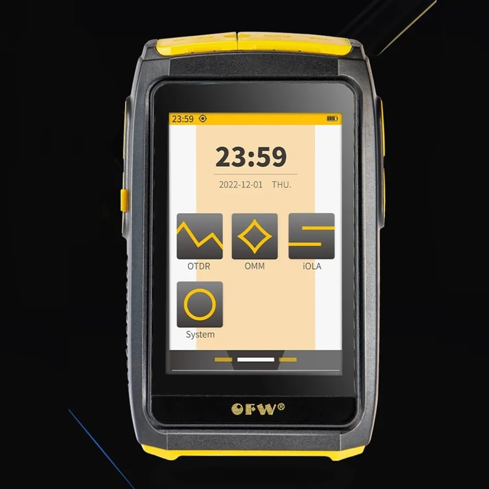 Mini OTDR Riflettometro ottico di campo del tempo, tester multifunzionale di fibra ottica OTDR 1550nm 20dB riflettometro ottico touch screen OPM VFL(Con iola)