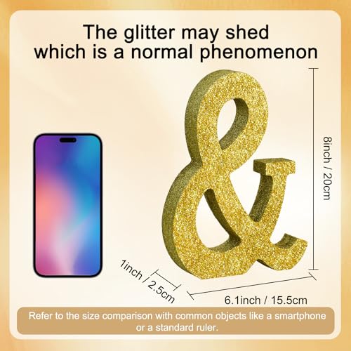 Image of TONIFUL 8 Inch Gold Glitter & Table Centerpiece A-Z Gold Birthday Party Decorations,Gold & for Birthday,Chrismas,Graduation,Bridal Shower,Wedding,Anniversary Party Supplies
