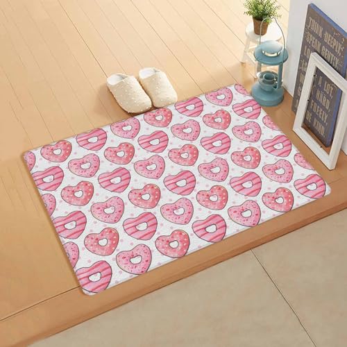Valentine's Day Kitchen Bath Door Mat Cushioned Runner Rug,Washable Welcome Floor Sink Antifatigue Mat,Waterproof & Non-Slip Comfort Standing Doormat for Kitchen,Bohemia Polka Dots Love Sweet 18