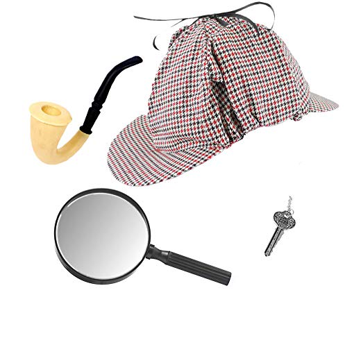 Sherlock Holmes Detective Hat & Accessory Set