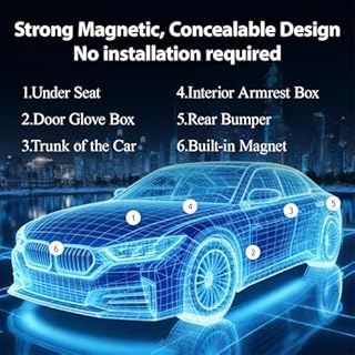 GPS Tracker for Vehicles, No Subscription or SIM Required, Hidden Vehicle Locator, Magnetic Waterproof, Accurate Tracking, 365-Day Battery Life, iOS Only (Black)