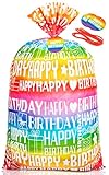 Sofier Large Birthday Gift Bags 36''x56'' Jumbo Happy Birthday Gift Wrap Extra Large Plastic Gift Bags for Big Giant Presents Kids Party