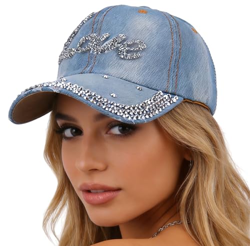 Gorra de mezclilla con pedrería para mujer miniatura 1