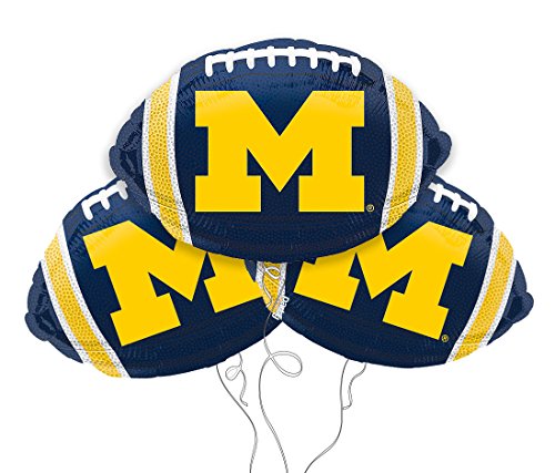 University of Michigan Logo College Football Mylar Balloon 3 Pack