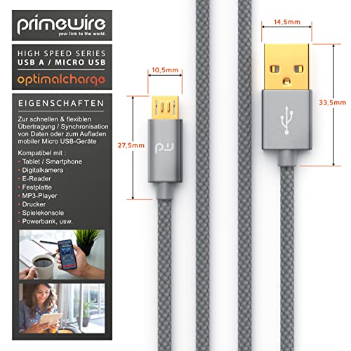 Micro-USB-Kabel Csl-Computer 3m – 2,4A Schnellladekabel