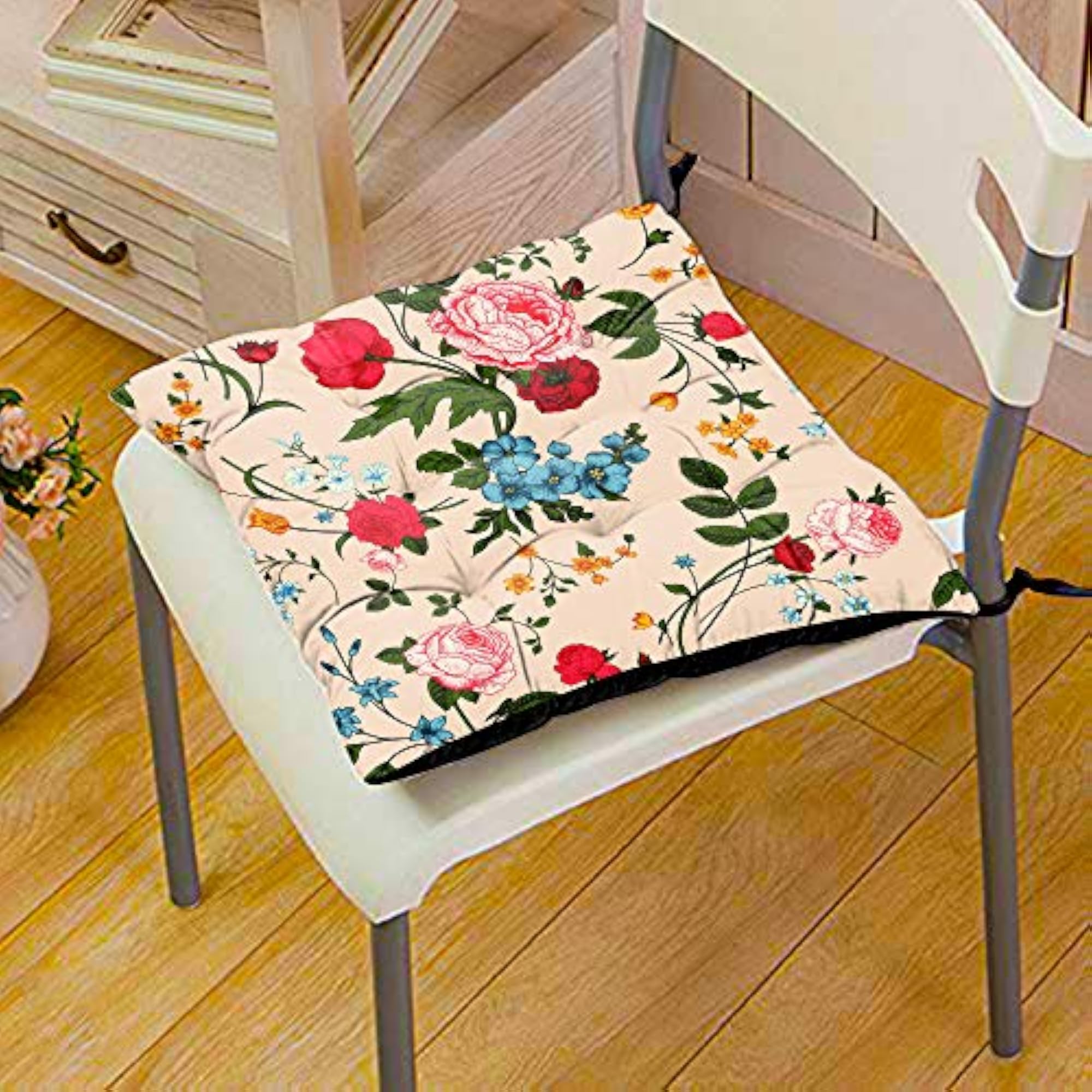 Flower Printed Square Chair Pads/Seat Cushions