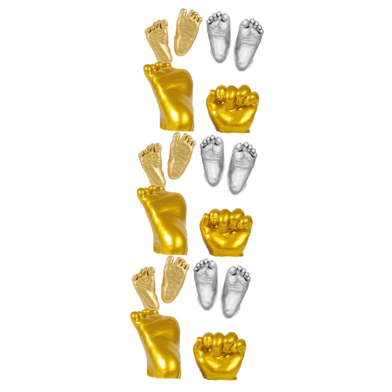 Yardwe 3 Pezzi Kit per Calco Mani e Piedini Polvere Polvere Dorata e Pennello Accessori per Stampe Dettagliate di Mani e Piedi Idea Neonata