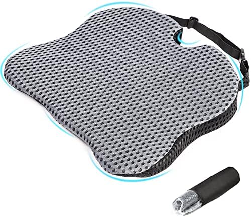 Baudelio Car Seat Cushion for Tailbone Pain Relief, Sciatica Coccyx - Wedge Driver, Orthopedic & High Resilience Memory Foam, Fit Office Chair Wheelchair, HBZD002, Black
