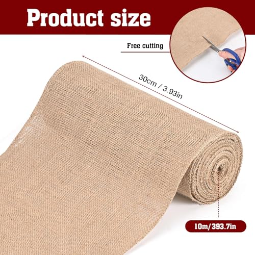 Jute-Tischdeckenrolle 30 cm x 10 m, geeignet für Tisch, Party-DIY-Dekoration, 100 % natürlicher Jutestoff,leinen tischdecke