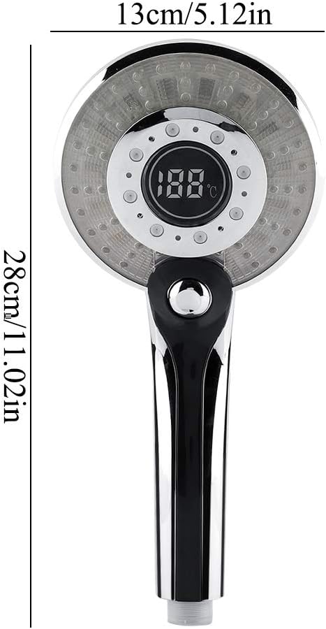 Douchette LED avec écran digital vue de face