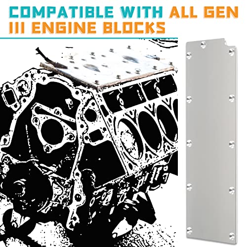 Yiuiy Ls Gen 4 Valley Pan Gasket Cover Plate Billet Aluminum Low Profile Carb Lifter Compatible With Chevrolet Ls Ls1 Camaro Corvette Silverado Lsx Ls3 Dod Lifter Area Oil Cover Chevy Gen Iv Engine #TOP5