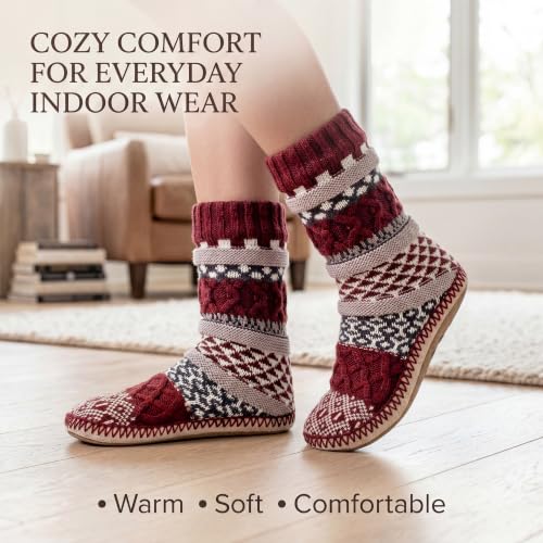 Image of cosyone1997 Slipper Socks for Women Warm Fuzzy Non Slip Soft Sole