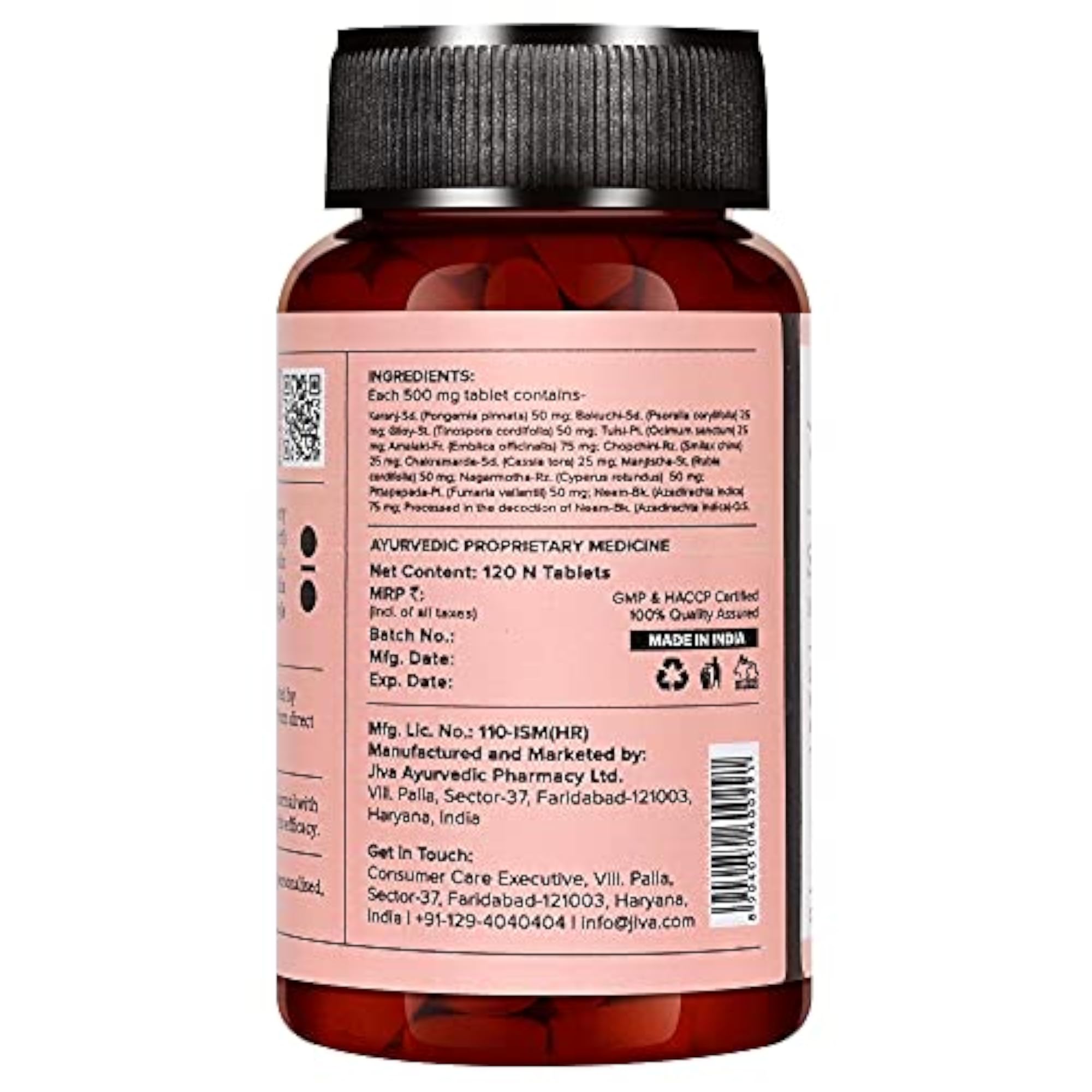 Jiva Skin-Fit Tablets, 500mg, 100% Ayurvedic