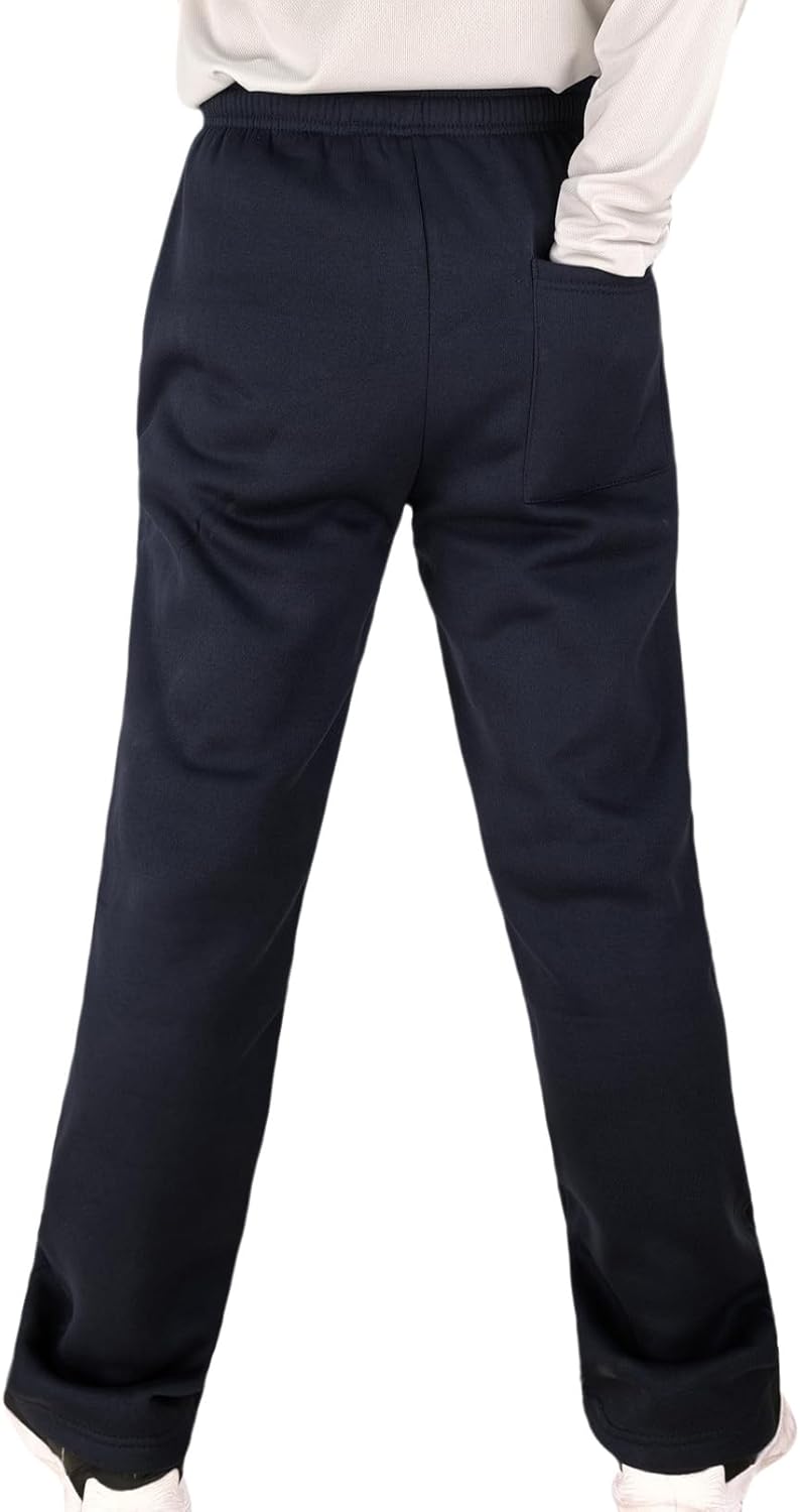 Fleece Sweatpants for Men with Pockets Drawstring Waistband Baggy Gym Workouts Lounging Sweat Pants Open Bottom - Image 5