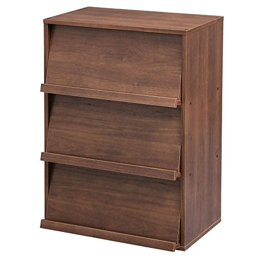 アイリスプラザ アイリスオーヤマ カスタマイズで自由自在 ラック 本棚 チェスト キャビネット 収納 棚 フラップラック 幅59×奥行40.7×高さ83.6cm ブラウン Collanシリーズ CHR-3