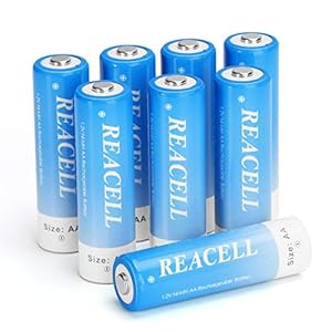 REACELL AA Accu Oplaadbare Batterijen 2800mAh 1,2V Ni-MH 1200 Cycli Lage Zelfontlading met Opbergdoosje (8 Stuks)