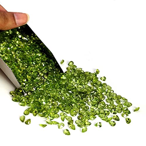 Péridot naturel 7x5mm taillé en poire qualité AAA pour création joaillerie