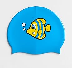Kids Swimming Cap Fish Shape Waterproof Silicone Swimming Cap for Kids Boys Girls