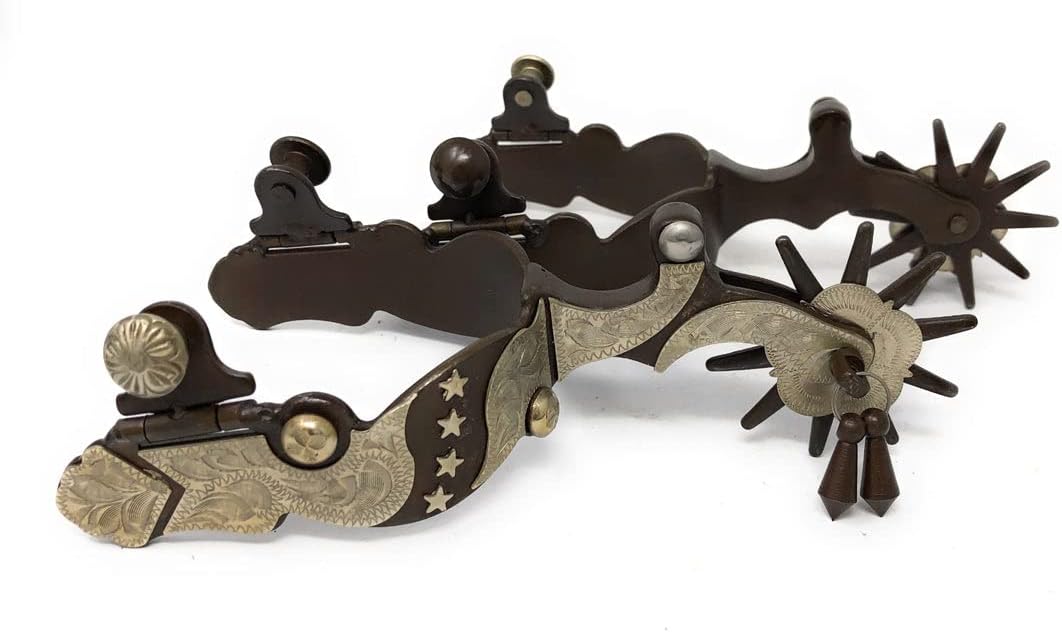 AJ Tack Men's Antique Brown Stars Western Spurs