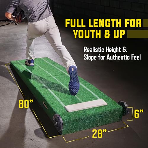 GoSports Portable Baseball Pitching Mound with Stride Lines - 80 x 28 x 6 Inches - Foldable Pitching Mound - Thumbnail 5