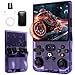 R36MAX Retro Handheld Spielkonsole, 4-Zoll-IPS Retro Konsole, Tragbare Game Console 128 GB Speicher, 22.000 Spiele & 30 Gängige Emulatoren, Linux-System, 4000 MAH Akku, Mini-Arcade (Lila)