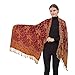 Silver Fever Pashmina - Jacquard Paisley Shawl - Stylish Scarf - Double Sided Wrap (Wine/Rust)