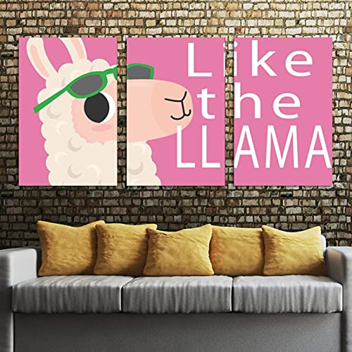 Impression sur toile alpaga moderne et triptyque mural rose salon