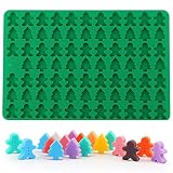 Chocolate Candy Molds,76 Cavity Tree&Gingerbread Man Shape Food Grade Silicone Molds Tray for Dog Bi