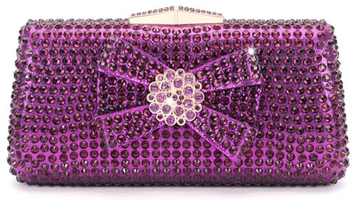 Women Italian Shoes and Bags Set Shiny Rhinestones Bow Slip On Fish Mouth High Heel Slippers Large Capacity Lightweight Clutch for Evening Party