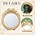 Threehoney 2 Pack Small Vintage Gold Mirror 4.1" Round Portable Bow Mirror for Women Make up Dressing Bedroom Table Decoration