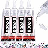 B-7000 Craft Glue for Jewelry Making - 15ml/0.5oz (4 Pack) - Multi-Function B-7000 Super Adhesive Glues Liquid Fusion Glue for Rhinestones Crafts, Clothes Shoes, Fabric, Jewelry Making, Cell Phones