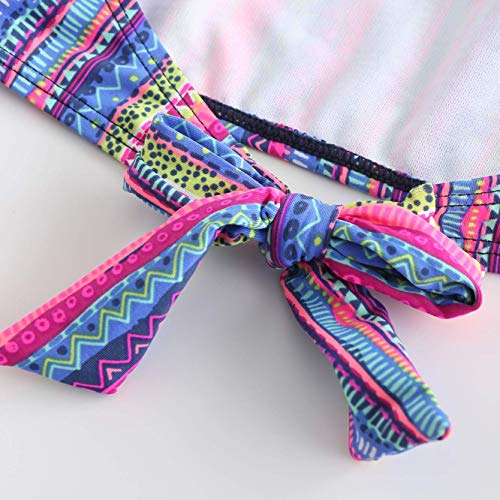 Image of Girls Two Piece Bikini Swimsuits Striped Ruffle Swimwear Falbala Bathing Suit Set