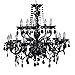 Produktbild 15-flammiger Design Kronleuchter BLACK CRYSTAL schwarz 15-armig Lüster Lampen Hängeleuchte Deckenlampe