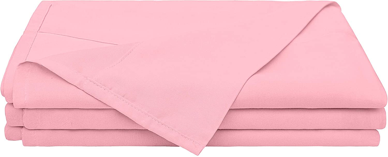 Flat Sheet, 400 Thread Count, 100% Egyptian Cotton, Soft & Luxury Breatheable Bedsheet with Hemmed, Long Staple Cotton Sheets for Bed - Pink Solid, Emperor Size.
