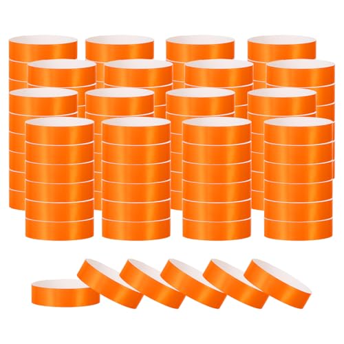 Bracelets en papier pour événements orange PATIKIL 1200 pièces pour contrôle d'entrée de concert