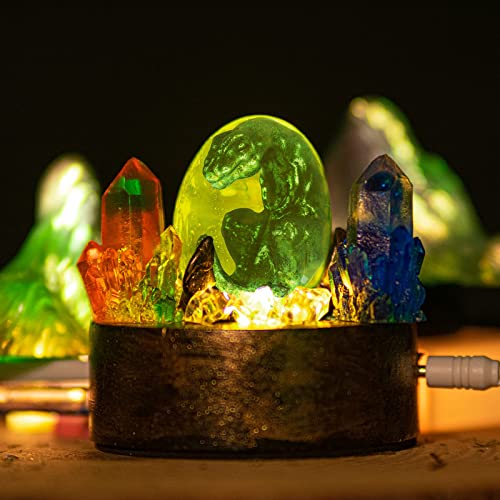 Funshowcase Dinosaur Egg Embryo Epoxy Resin Silicone Molds Tyrannosaurus Rex Triceratops Pack Of 2 Trays For Fondant Cake Decorating, Concrete, Cement, Polymer Clay #TOP2