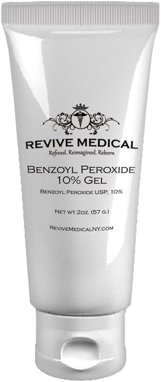 MEDICAL GRADE Benzoyl Peroxide Acne Treatment Gel 10% (2 oz - 59 ml) - Made in USA