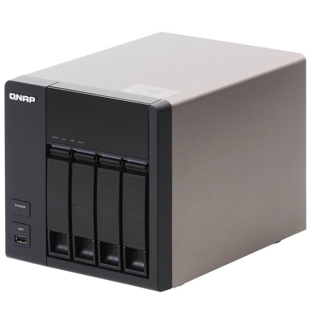 QNAP - TS-420 -Serveur de Stockage en Réseau NAS pour Quatre Disques Durs, USB 3.0, eSATA,Châssis Vide