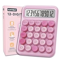 CATIGA Mechanical Switch Calculator, Pink Calculator with 12 Digit Large LCD Display & Big Buttons for Office Desk, Classroom Math, Back to School Supplies, Cute Aesthetic Desk Accessories