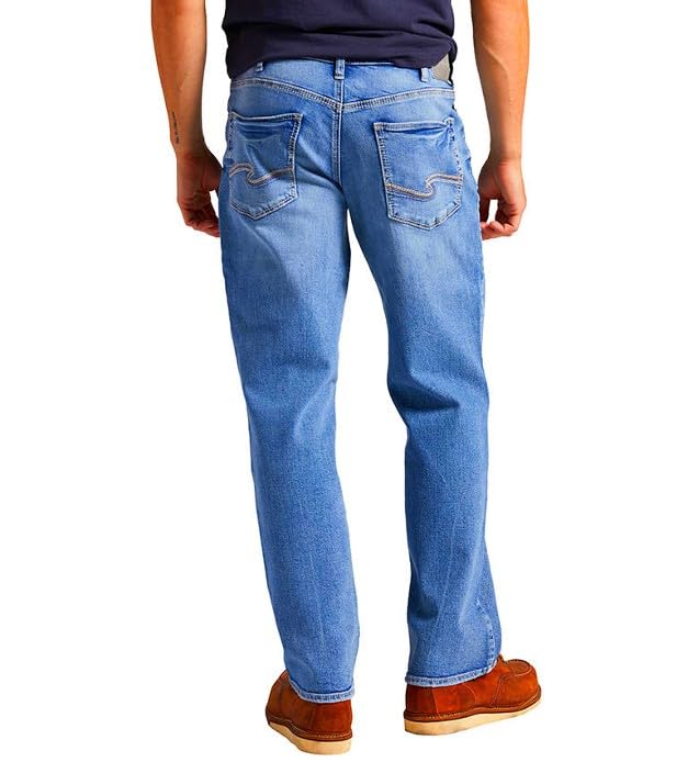 Silver Jeans Co. Men's Gordie Relaxed Fit Straight Leg Jeans, Med Wash Soc227, 32W X 30L2